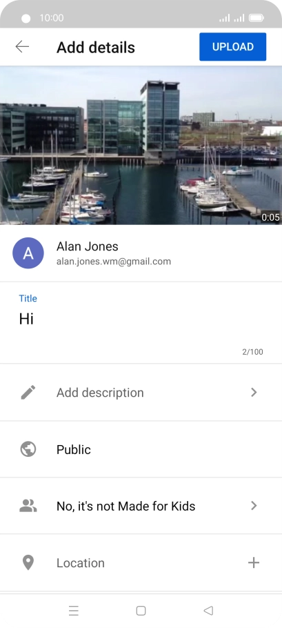 Key in the required text and press UPLOAD.