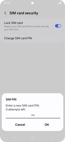 Key in a new four-digit PIN and press OK.