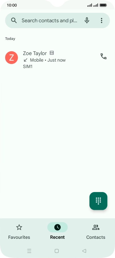 Press and hold the required phone number.