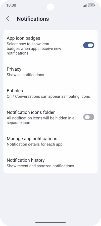Press Manage app notifications.