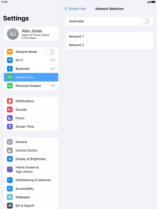 If you turn off the function, press the required network.