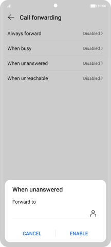 Key in +447836121121 and press ENABLE. Key in +447836121121 and press ENABLE.