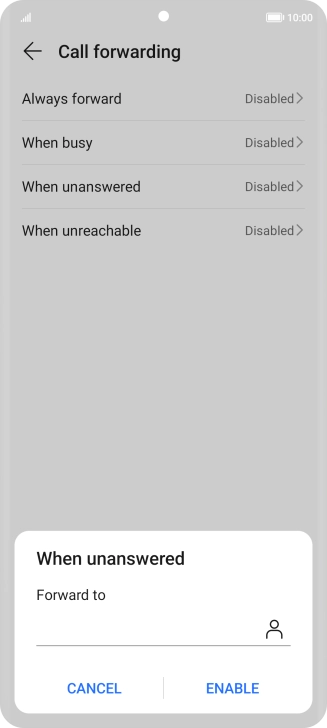 Key in +447836121121 and press ENABLE. Key in +447836121121 and press ENABLE.