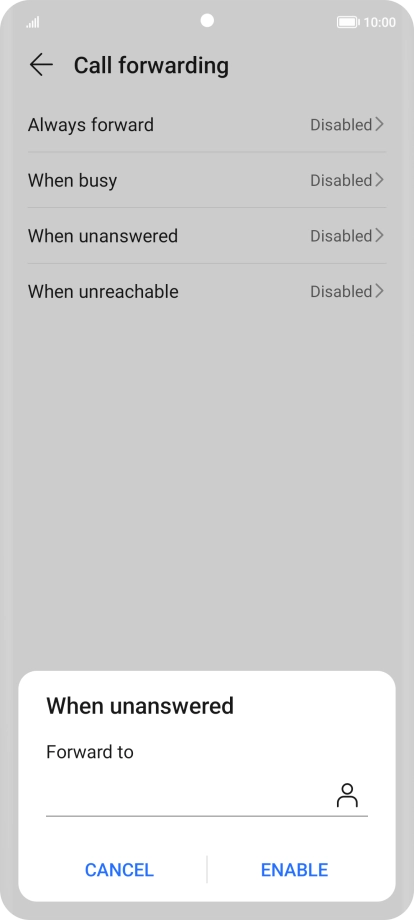 Key in +447836121121 and press ENABLE. Key in +447836121121 and press ENABLE.