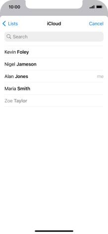 Press the required contact.