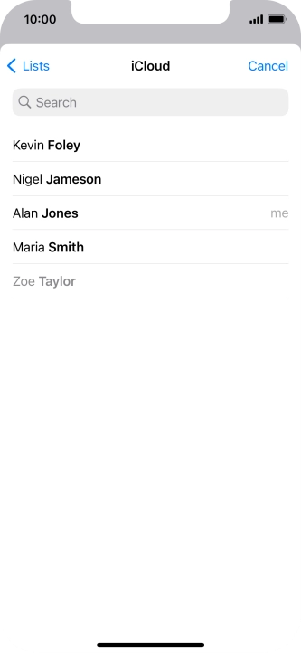 Press the required contact.