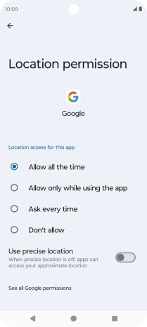 Press the required setting to turn the function on or off. Press the required setting to turn the function on or off.