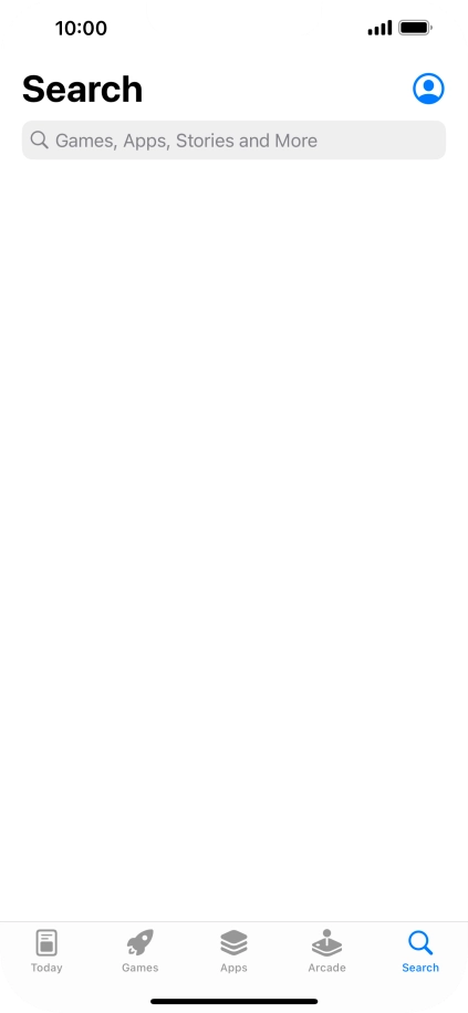 Press the search field and key in the name or subject of the required app.