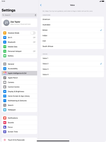 Press the required accent.