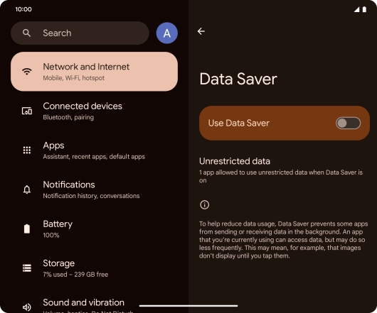 Press the indicator next to 