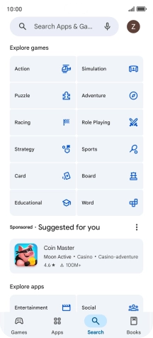 Press the search field. Press the search field.