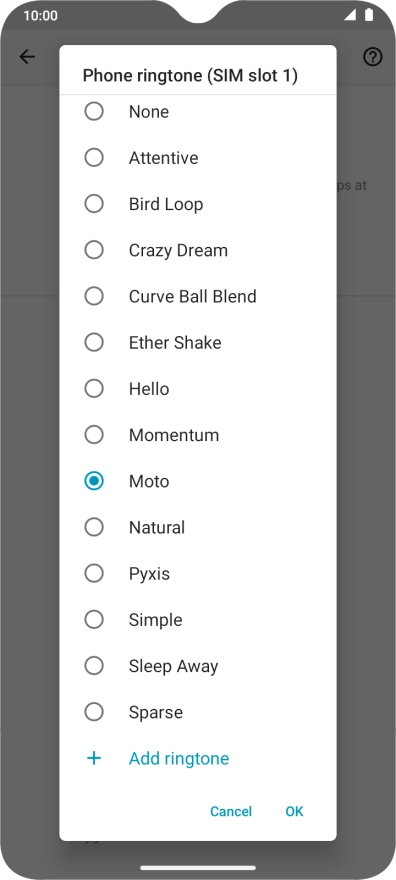 Press the required ring tones to hear them.