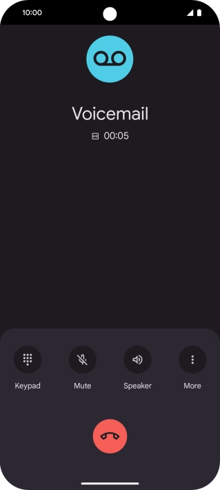 Press the end call icon.