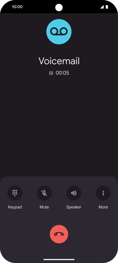Press the end call icon.