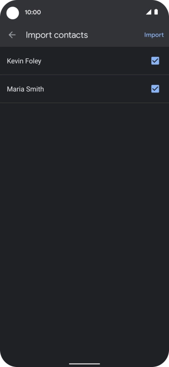 Press the fields next to the required contacts.