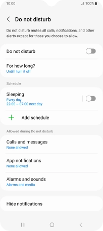 Press the indicator next to 