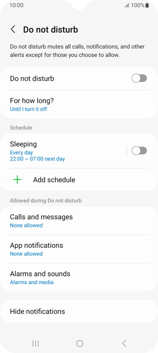 Press the indicator next to 