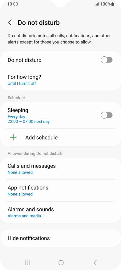 Press the indicator next to 