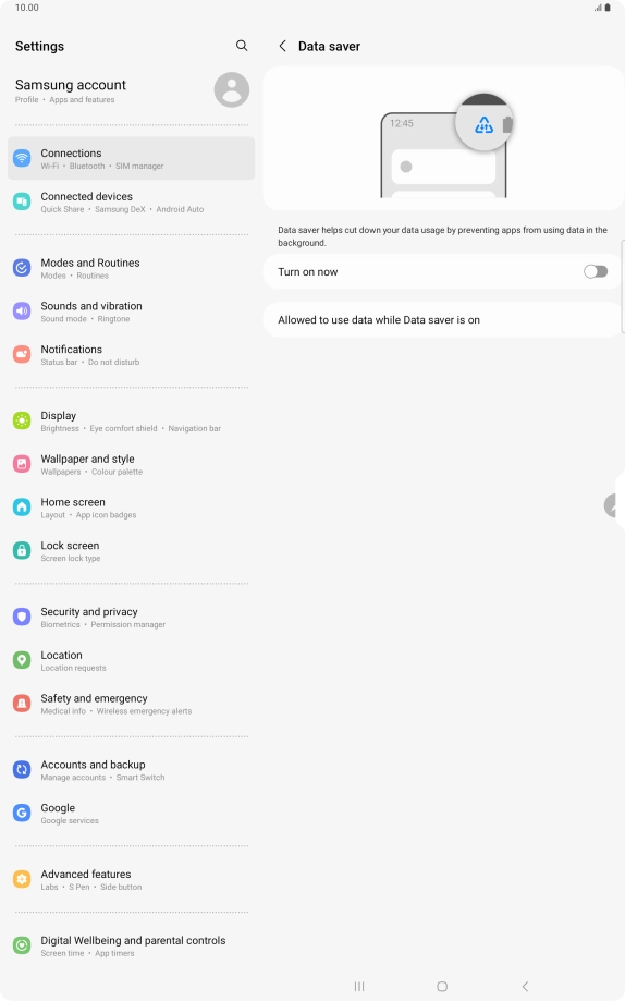 Press the indicator next to 