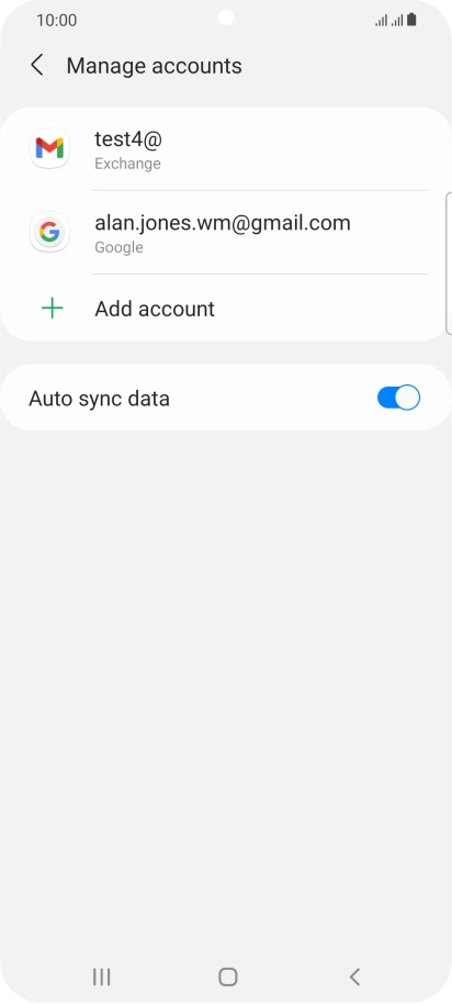 Press the required email account. Press the required email account.