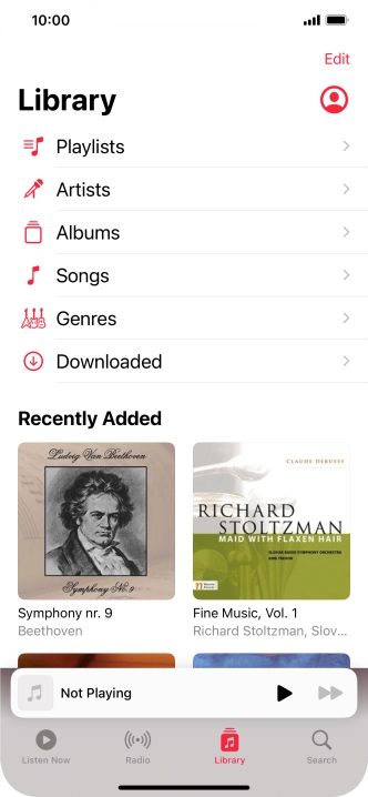 Press Playlists.