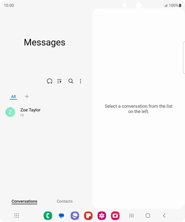 Press the menu icon.