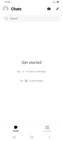 Press the new message icon. Press the new message icon.