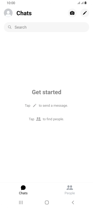 Press the new message icon. Press the new message icon.