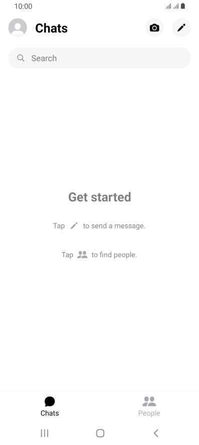 Press the new message icon. Press the new message icon.