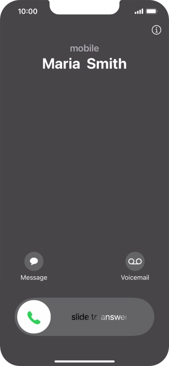 Press and drag the accept call icon right.