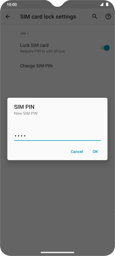 Key in a new four-digit PIN and press OK.
