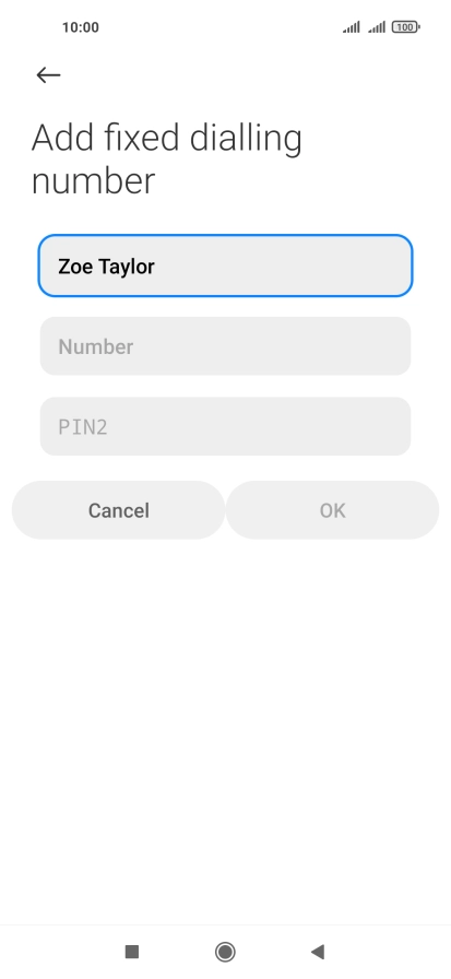 Press Number and key in the required phone number.