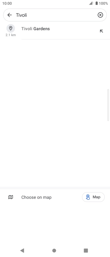 Press the required destination.