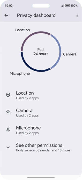 Press See other permissions.