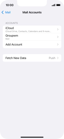 Press the name of the email account you've just set up.