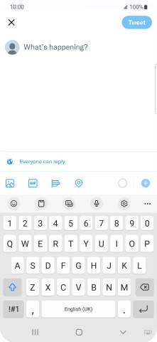 Press the text input field. Press the text input field.