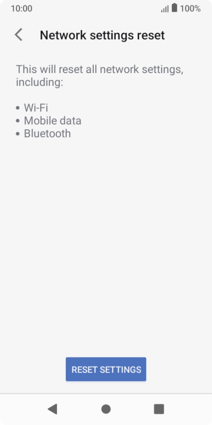 Press RESET SETTINGS.