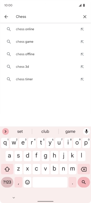 Key in the name or subject of the required app and press the search icon.