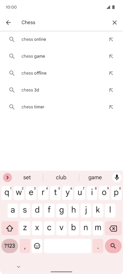 Key in the name or subject of the required app and press the search icon.