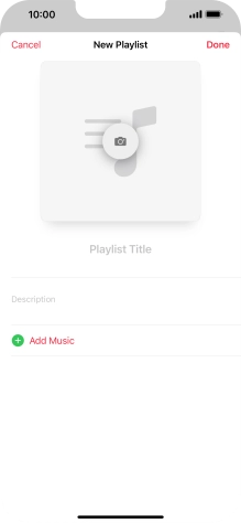 Press the text input field and key in a name for the playlist. Press the text input field and key in a name for the playlist.