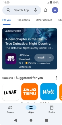 Press the search field. Press the search field.