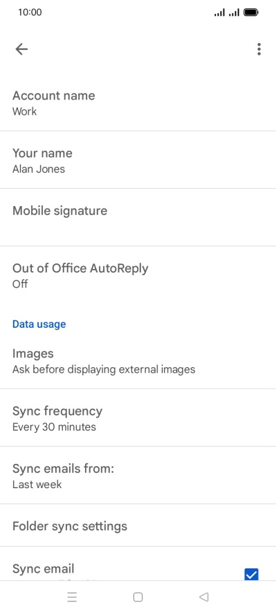 Press Account name and key in the required name. Press Account name and key in the required name.