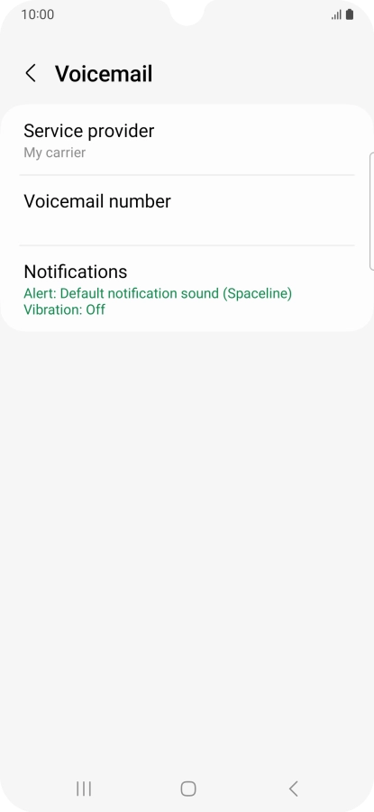 Press Voicemail number.