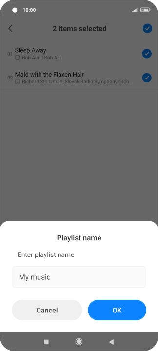 Key in a name for the playlist and press OK.
