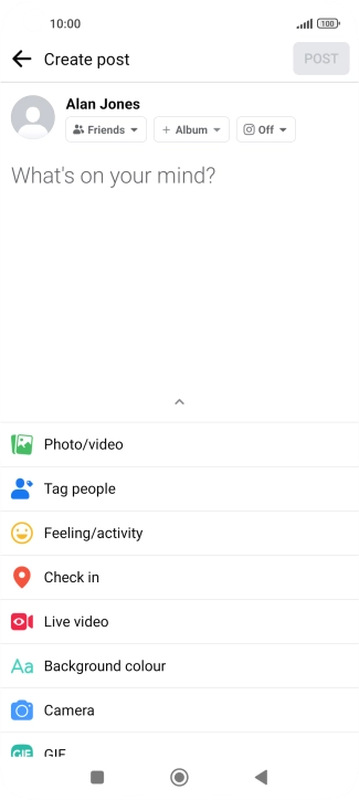 Press the text input field.