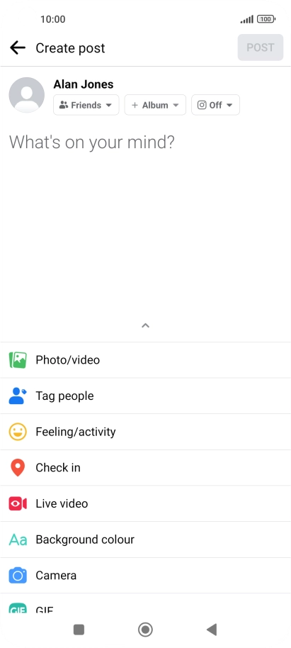 Press the text input field.