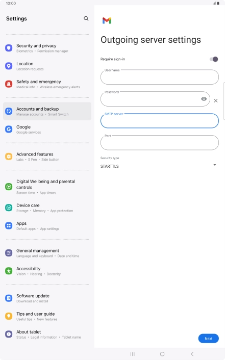 Press the field below 