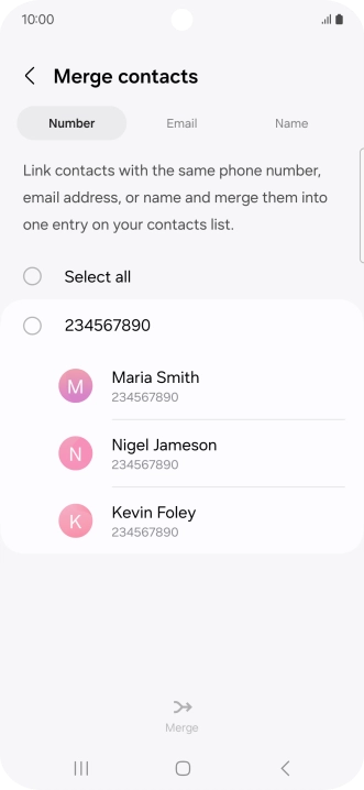 Press the field next to the required number.