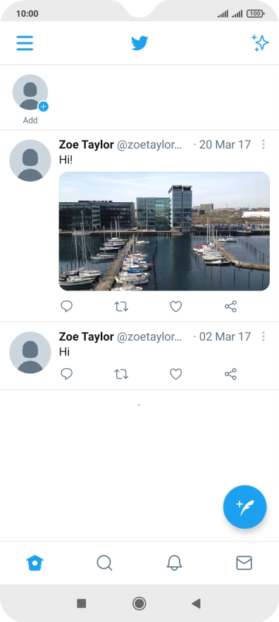 Press the new tweet icon.