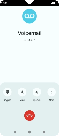 Press the end call icon. Press the end call icon.